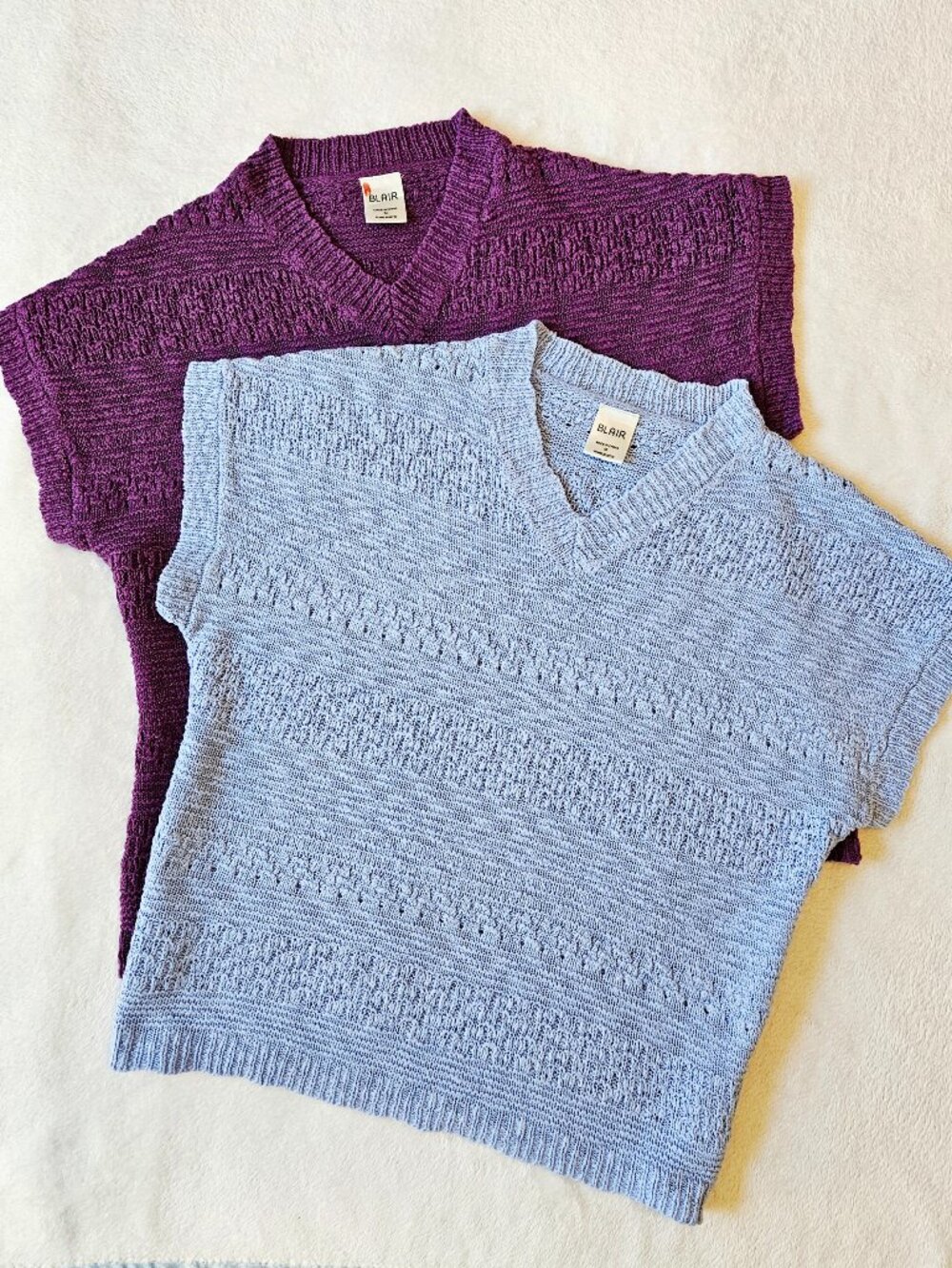 Blair VTG 90's Bundle of 2 Women's Knit Sweater Vests Tops Cottagecore Size M